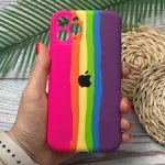 کاور سیلیکونی رنگین کمانی مناسب برای گوشی موبایل اپل iPhone 11 pro